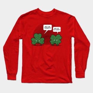 Saint Patrick's Day Clover Irish Shamrock Funny Original Cartoon Long Sleeve T-Shirt